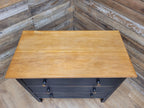 Distressed Three Drawer Chest Black Painted Wooden Chest Antique Style