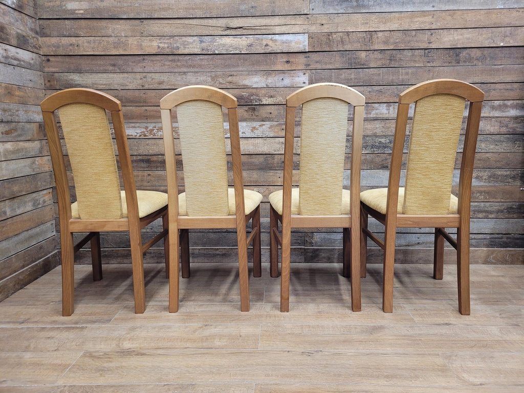 HJ Berry Teak Dining Chairs Upholstered Mid Century Set Four Retro Chic