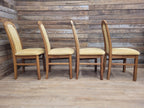 HJ Berry Teak Dining Chairs Upholstered Mid Century Set Four Retro Chic