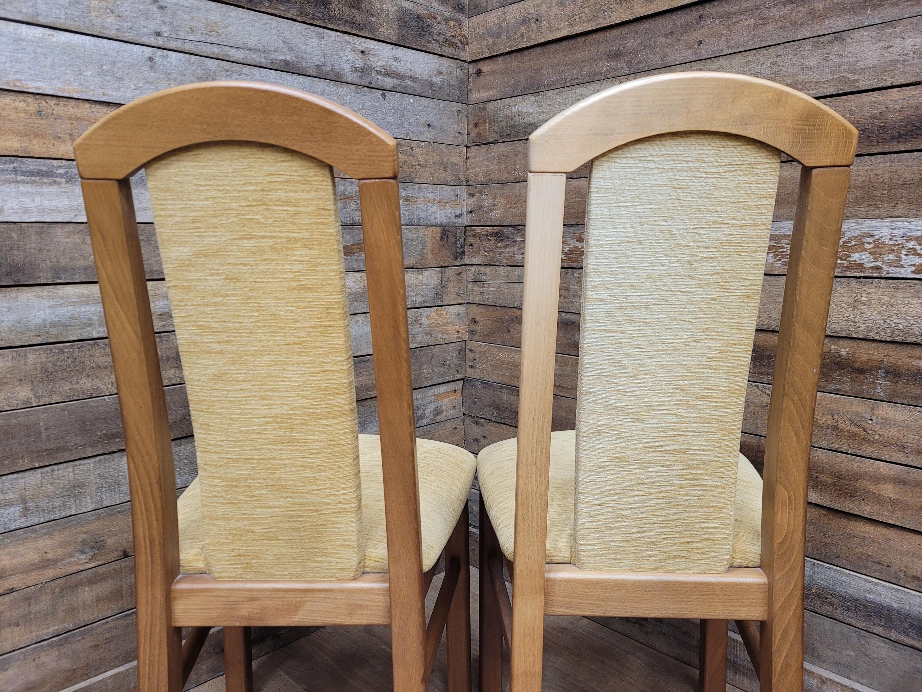 HJ Berry Teak Dining Chairs Upholstered Mid Century Set Four Retro Chic