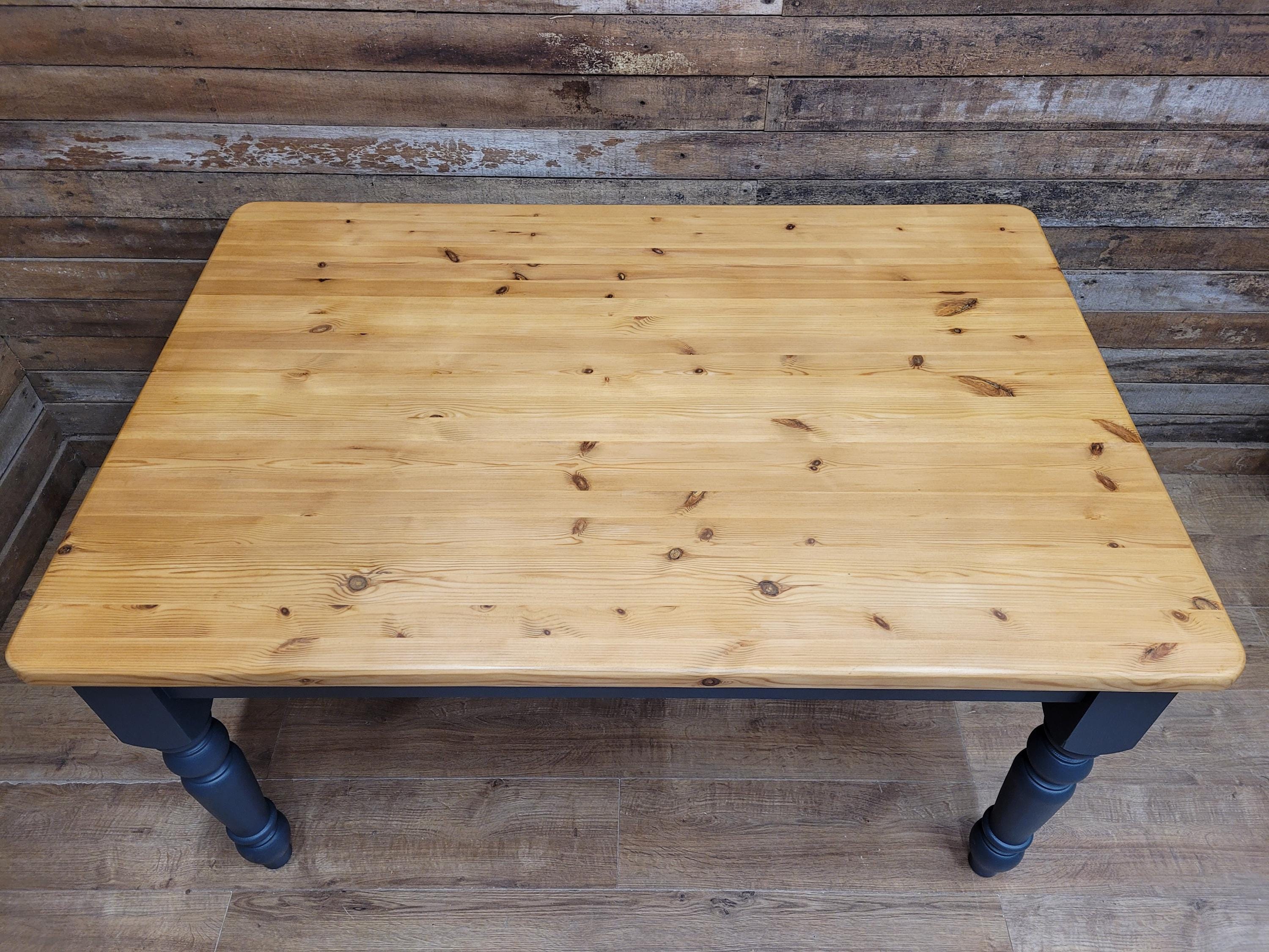 Farmhouse Pine Dining Table Pine Top Removable Legs Painted With Fusion Paint