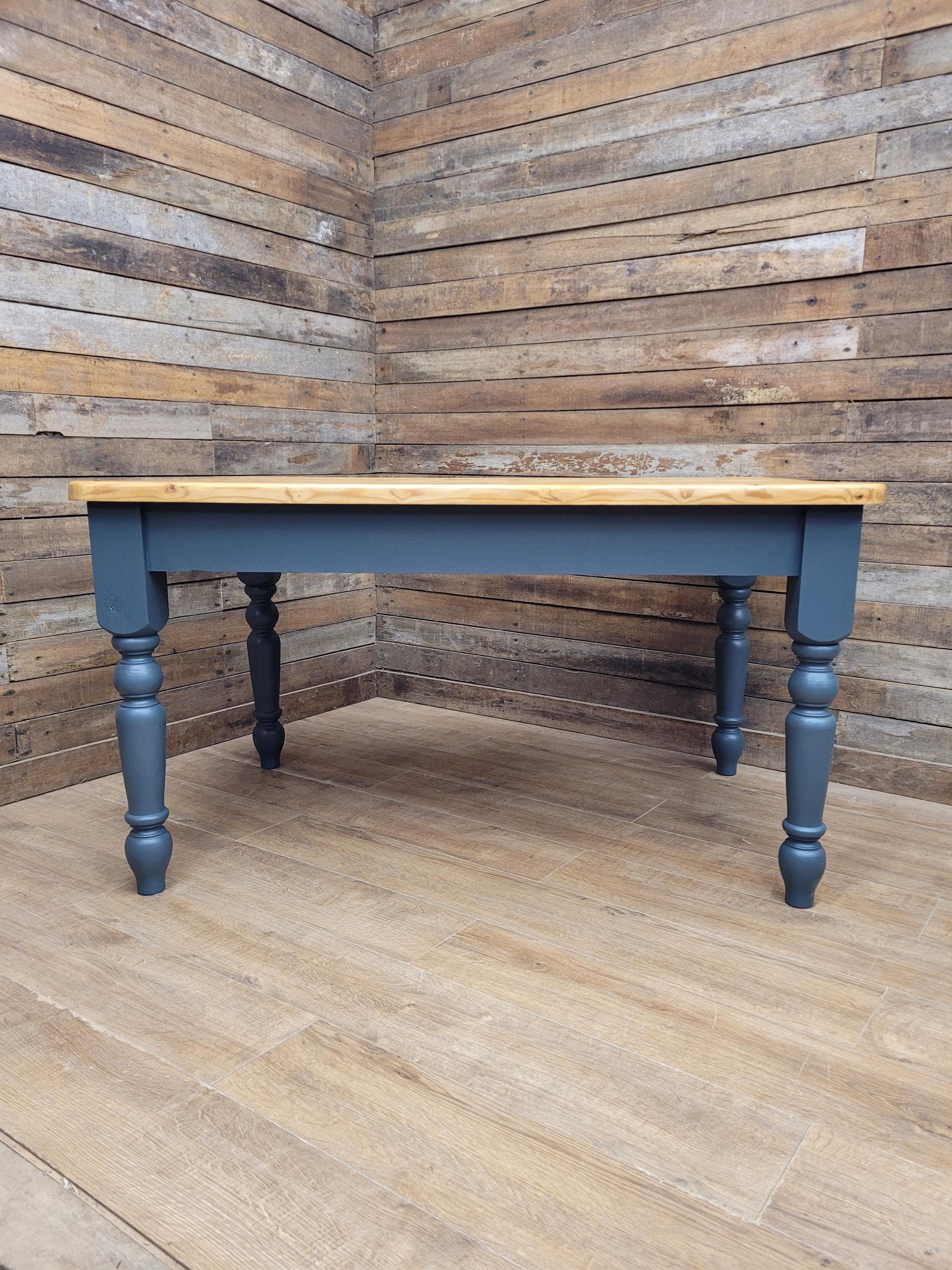 Farmhouse Pine Dining Table Pine Top Removable Legs Painted With Fusion Paint