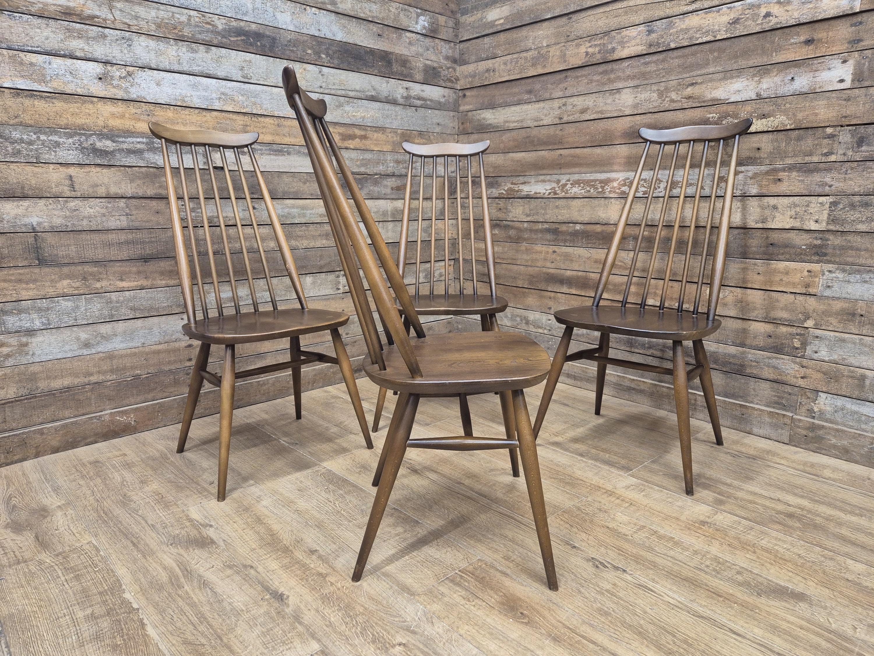 Ercol Goldsmith Chairs Elm Golden Dawn Mid Century Set Of Four Retro Chic