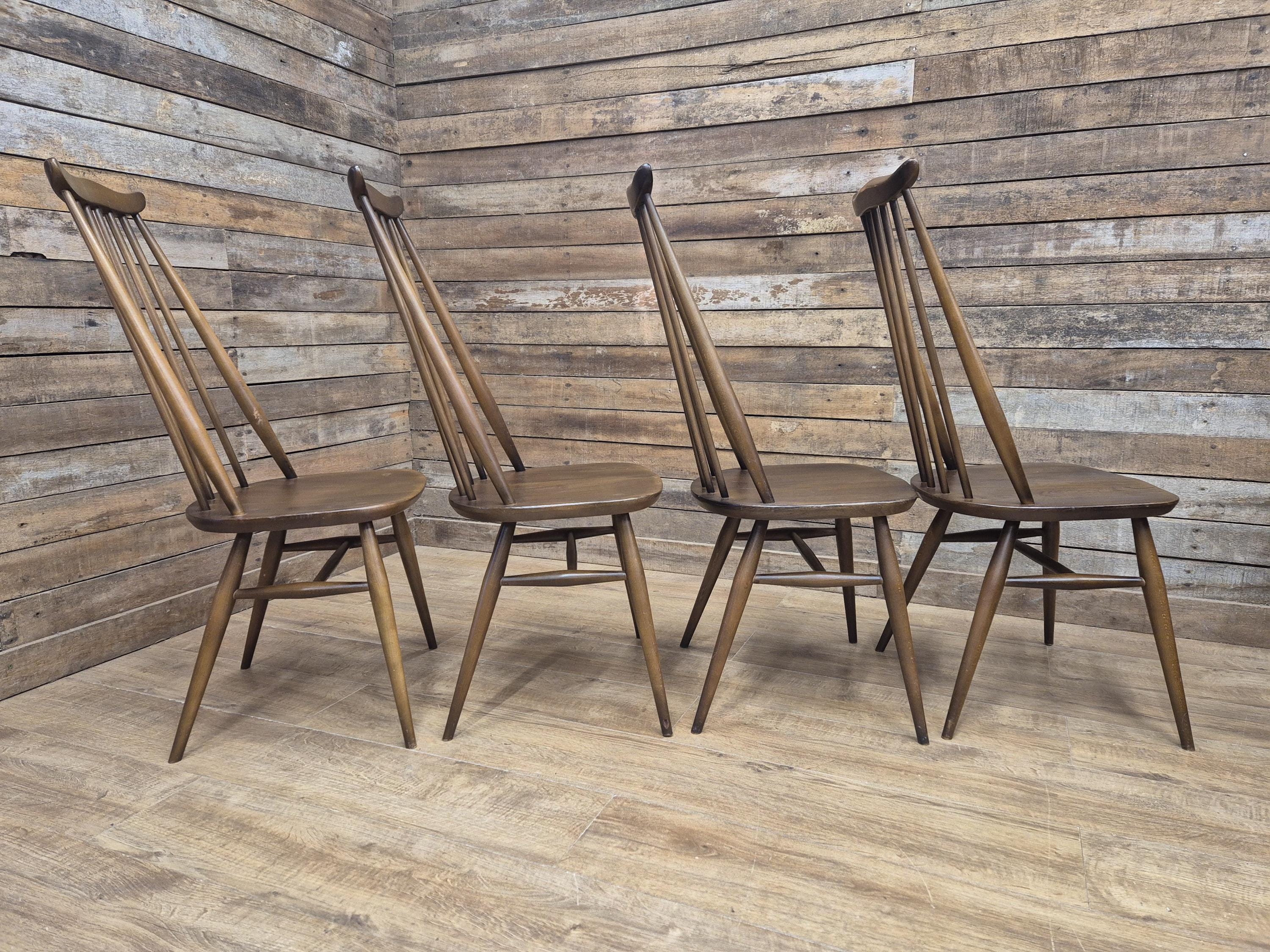 Ercol Goldsmith Chairs Elm Golden Dawn Mid Century Set Of Four Retro Chic
