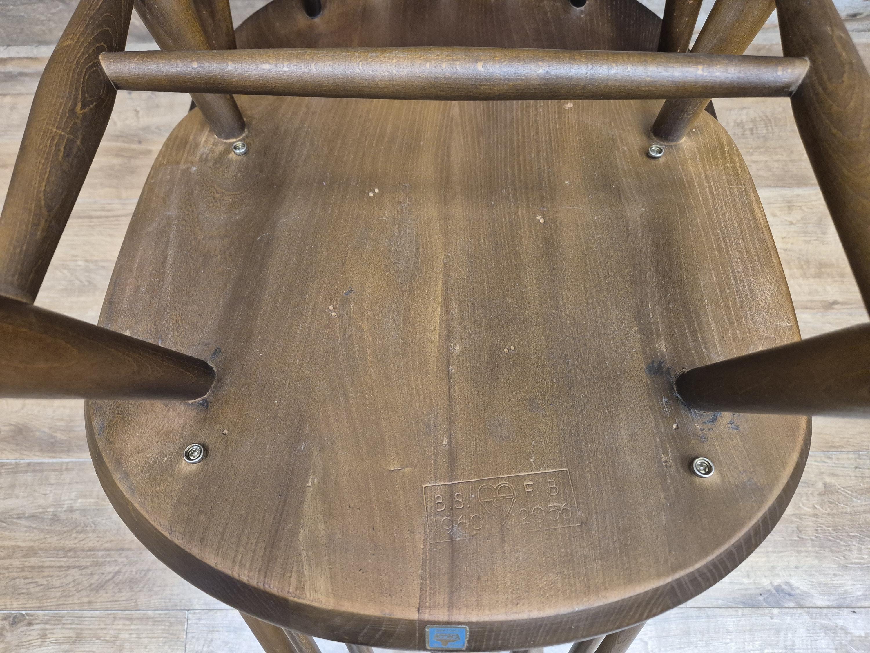 Ercol Goldsmith Chairs Elm Golden Dawn Mid Century Set Of Four Retro Chic