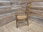 Oak Ladderback Armchair Arts Crafts Style Bergere Seat Carver Hall Bedroom Chair