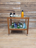 Teak Drinks Trolley Military Marked Mid Century Bar Cart Cocktail Trolley
