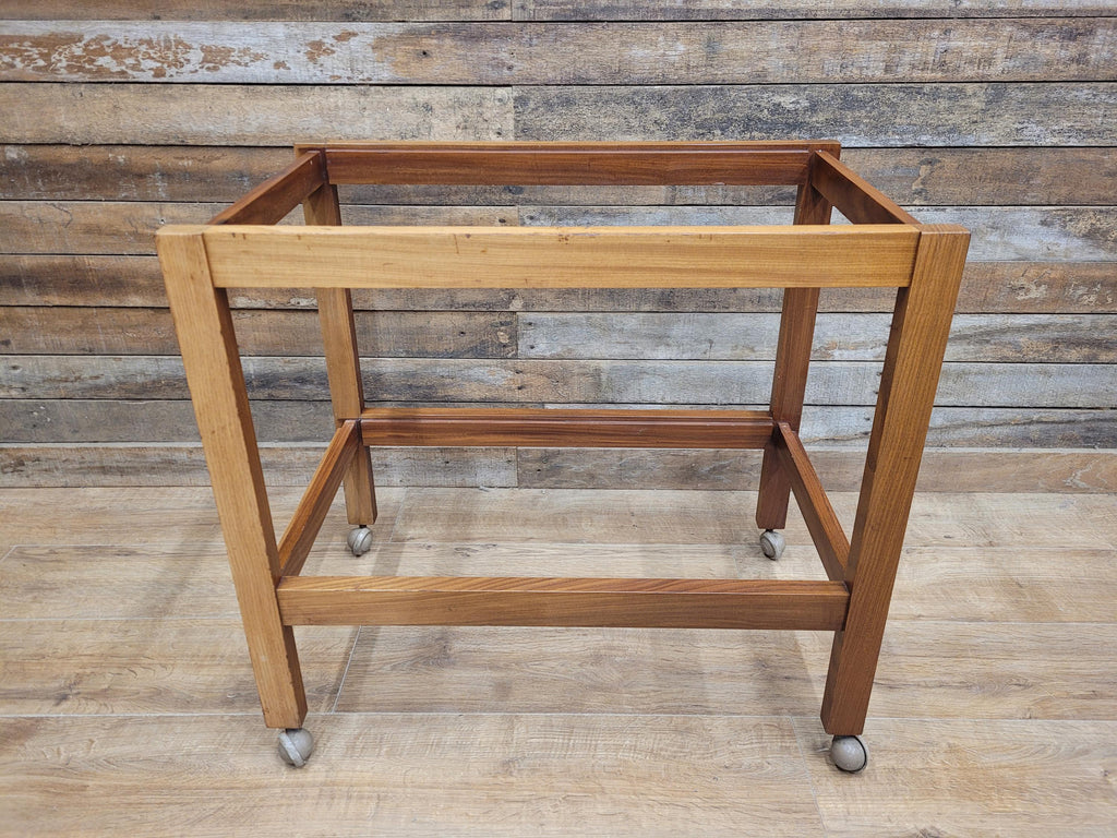 Teak Drinks Trolley Military Marked Mid Century Bar Cart Cocktail Trolley