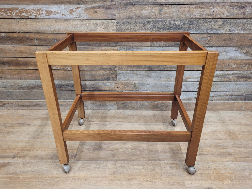 Teak Drinks Trolley Military Marked Mid Century Bar Cart Cocktail Trolley