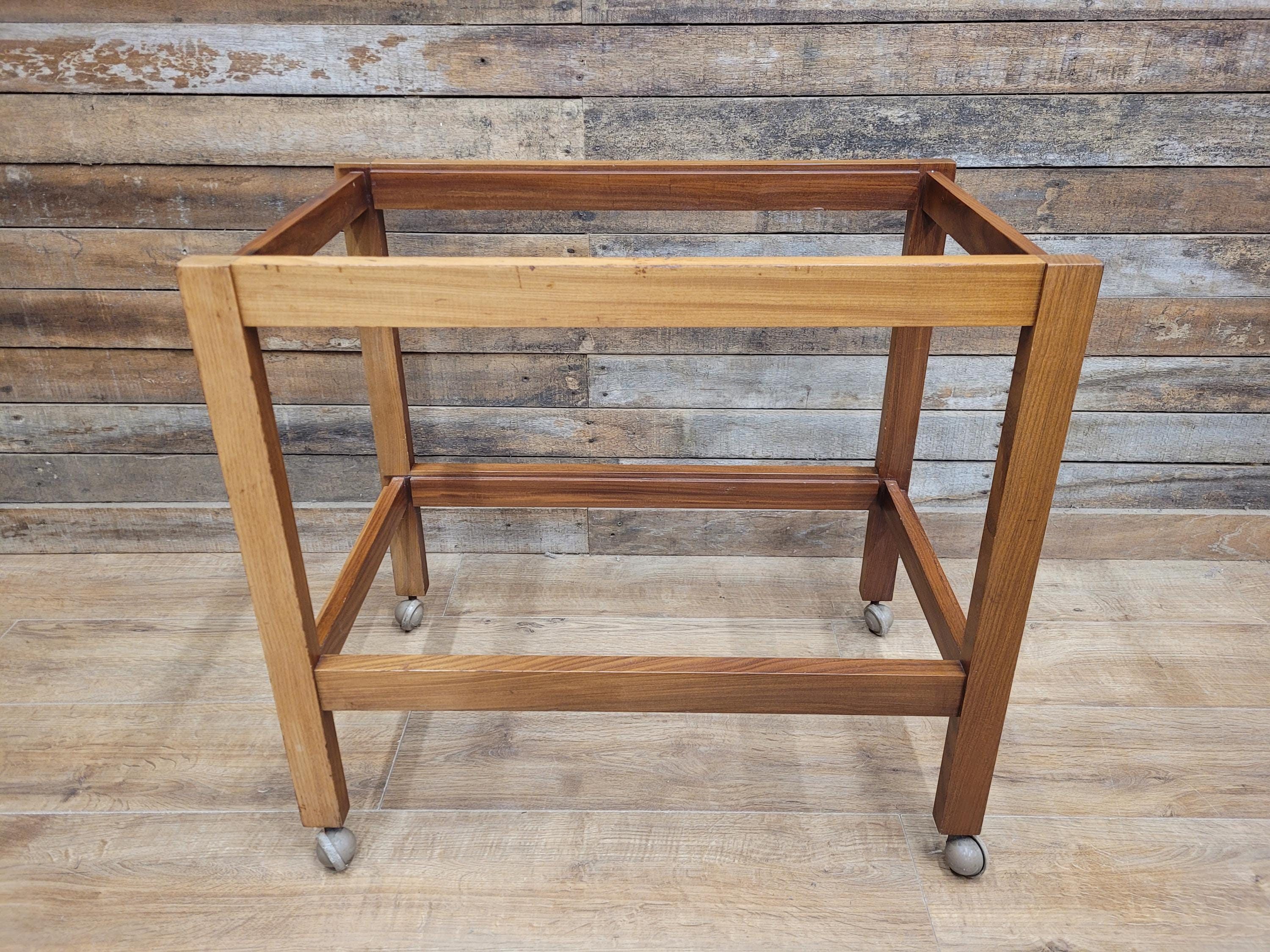 Teak Drinks Trolley Military Marked Mid Century Bar Cart Cocktail Trolley