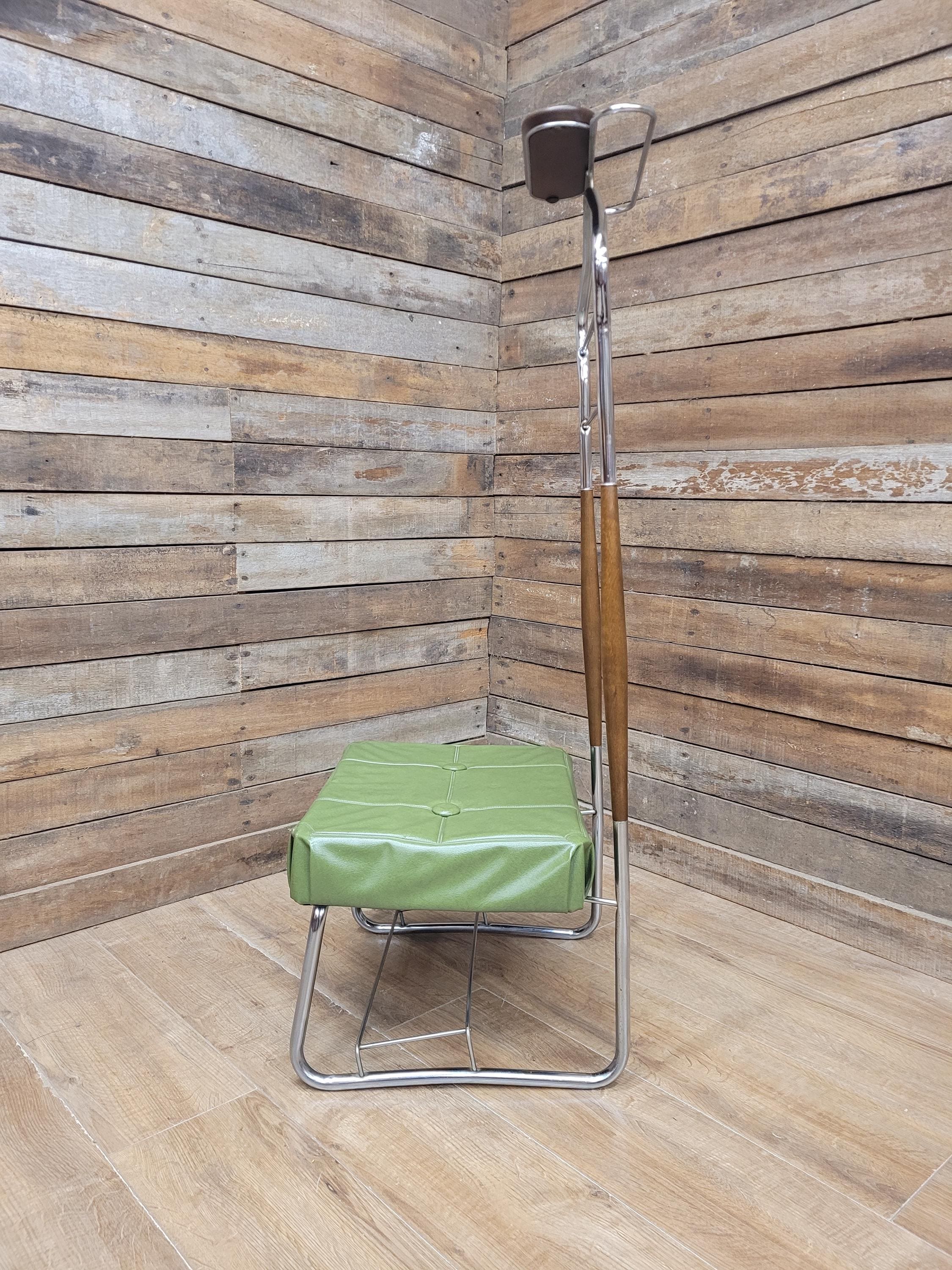 Teak Valet Mens Butler Clothes Stand Vintage Mid Century With Stool Retro Chic