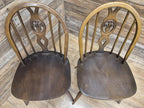 Ercol Dining Chairs Elm Beech Vintage Fleur De Lys Set of 4 Mid Century