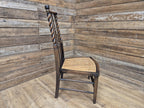 Oak Rush Seat Barley Twist Low Chair Early 20thC Antique Country Child Stool