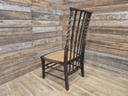 Oak Rush Seat Barley Twist Low Chair Early 20thC Antique Country Child Stool
