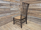Oak Rush Seat Barley Twist Low Chair Early 20thC Antique Country Child Stool