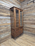 Ducal Pine Display Cabinet Glazed Doors Vintage Storage Cupboard