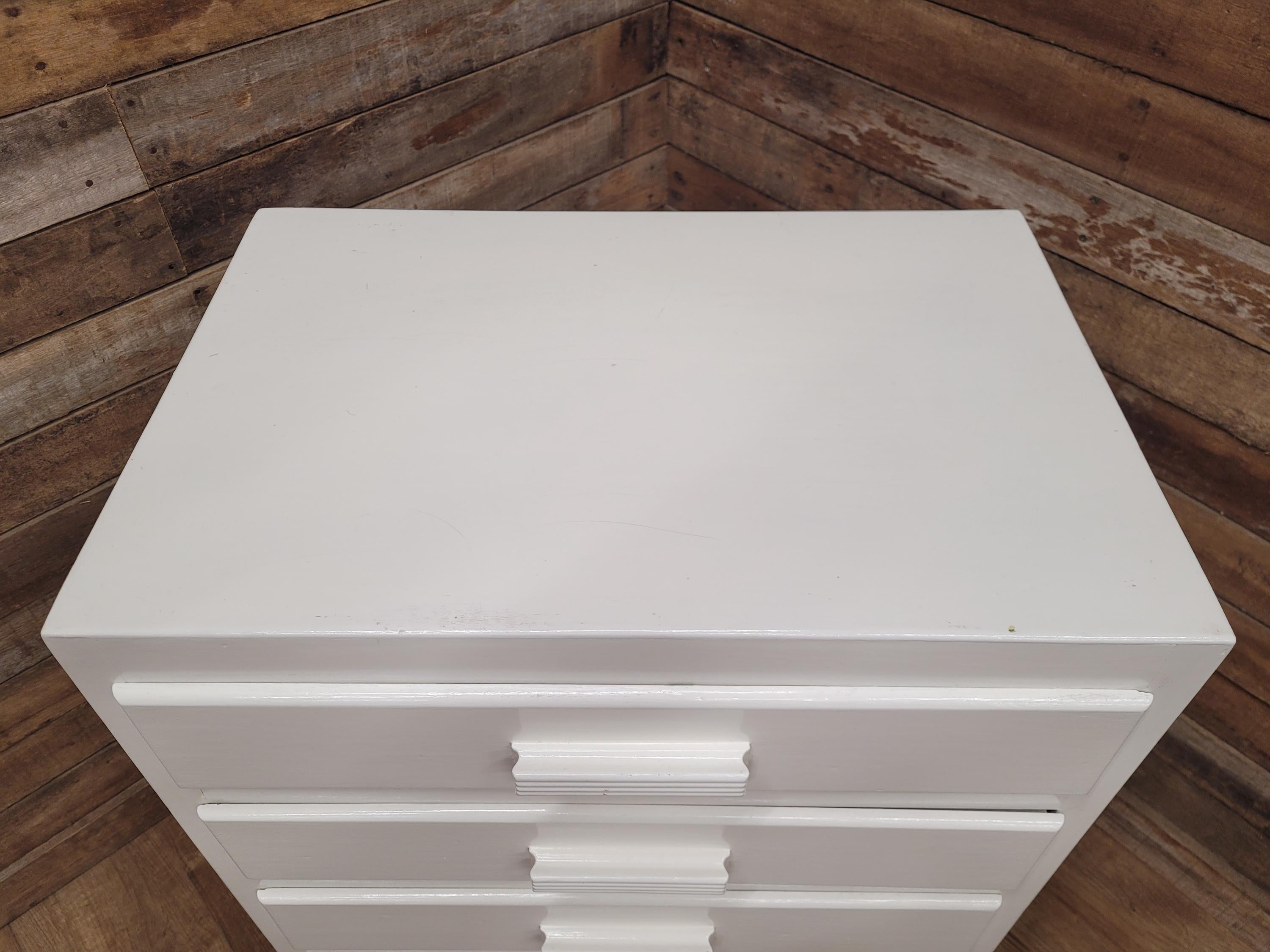 Vintage White Chest Drawers Painted Wooden Tallboy Storage Unit