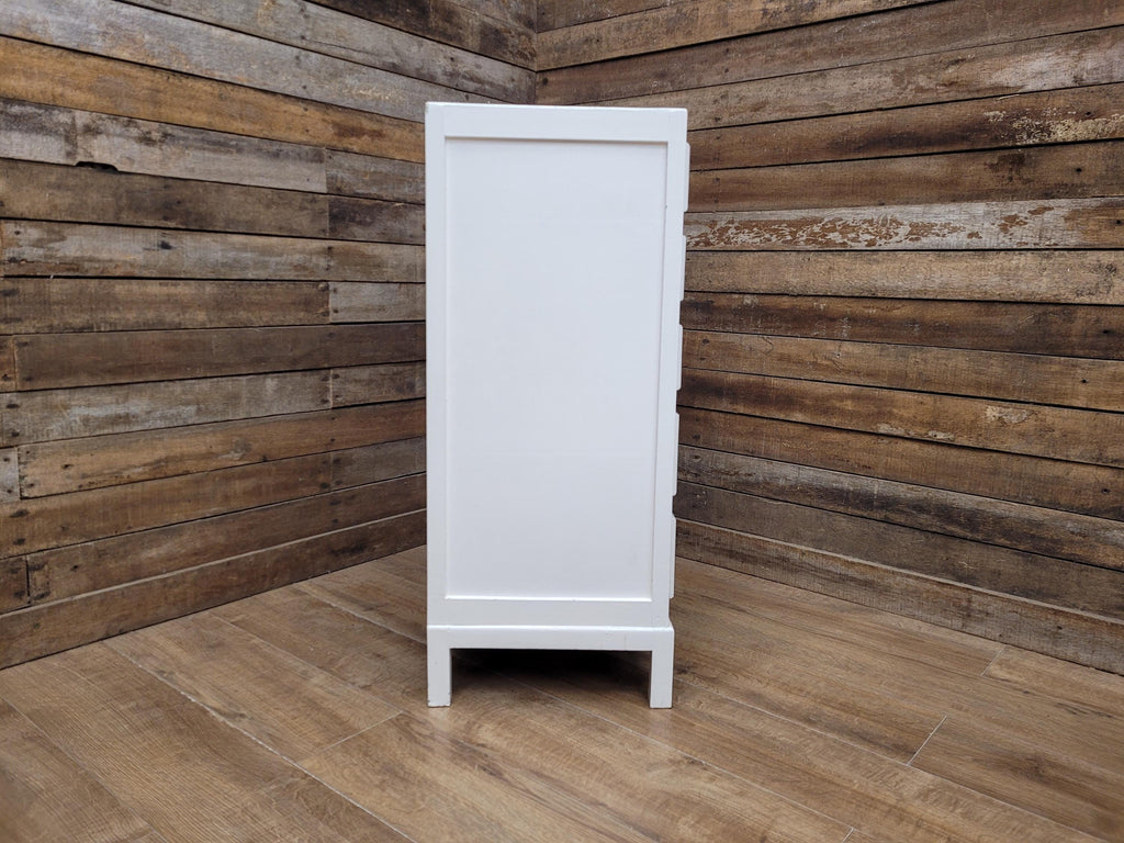 Vintage White Chest Drawers Painted Wooden Tallboy Storage Unit
