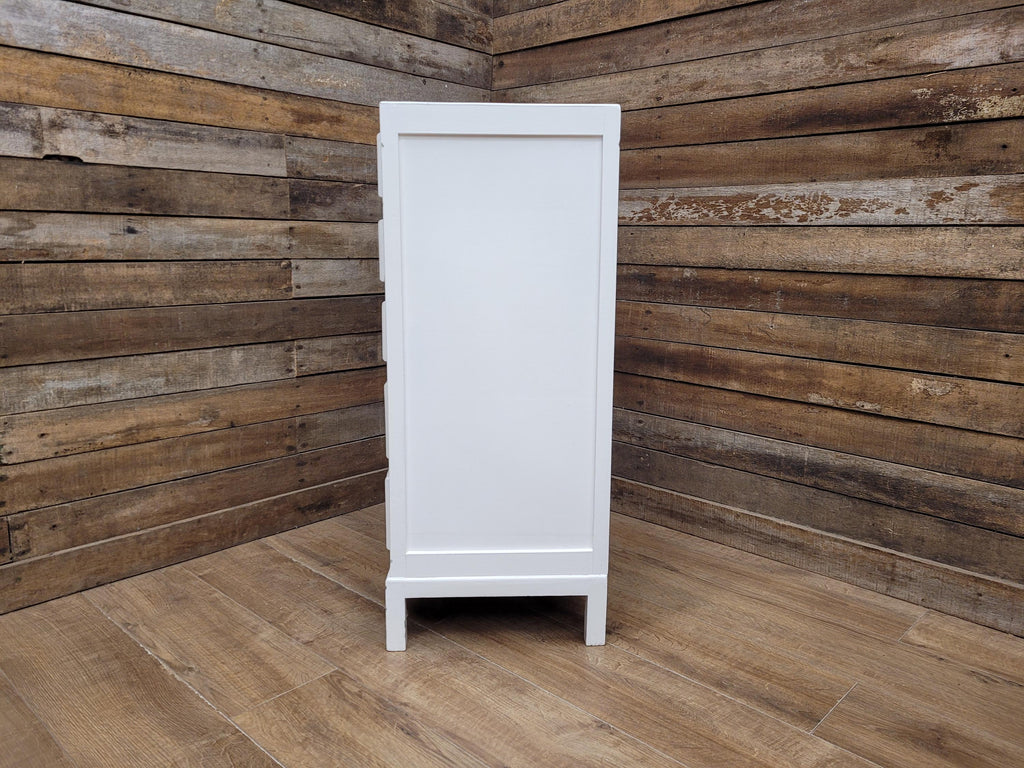 Vintage White Chest Drawers Painted Wooden Tallboy Storage Unit