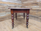 Mahogany Dining Table Victorian Solid Top Turned Legs Castors Antique Table