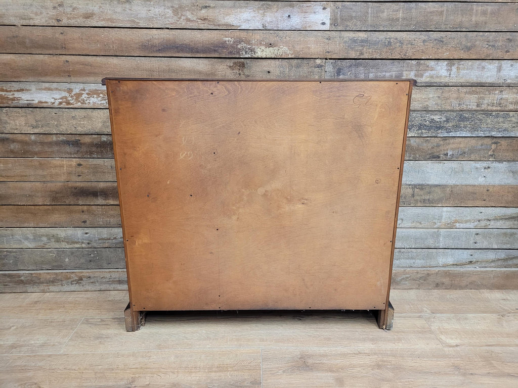 Wood Bros Old Charm Oak Bookcase Vintage Carved Cupboard Drawer Cabinet