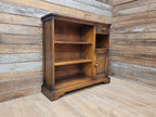Wood Bros Old Charm Oak Bookcase Vintage Carved Cupboard Drawer Cabinet