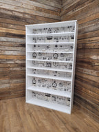 White Painted Bookcase Shelving Up Cycled Unit Tall Display Storage Cabinet
