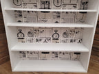 White Painted Bookcase Shelving Up Cycled Unit Tall Display Storage Cabinet