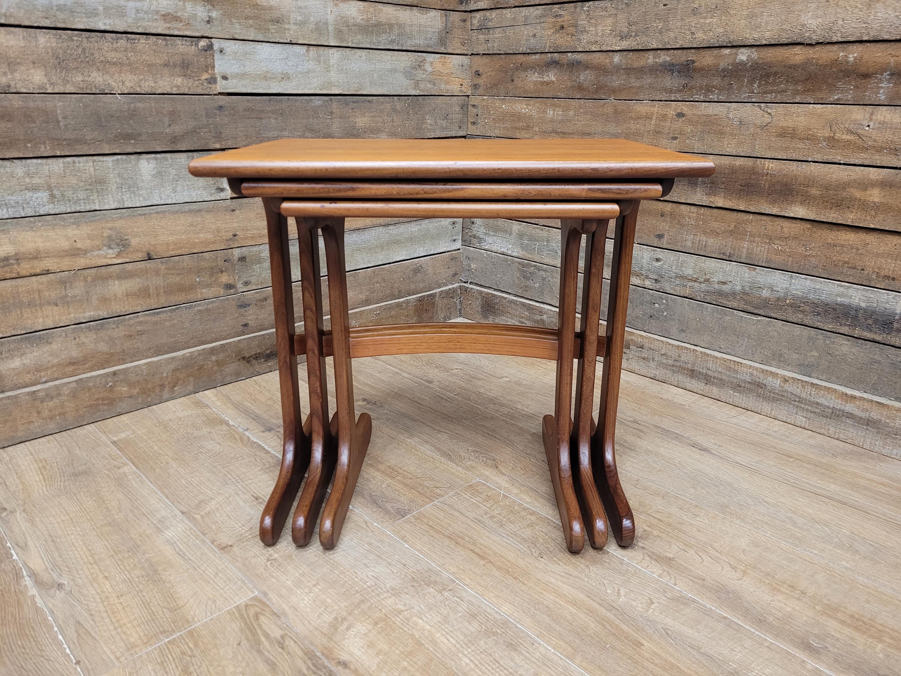 G Plan Nest Tables Teak Mid Century Curved Base Vintage Side Tables Retro Chic