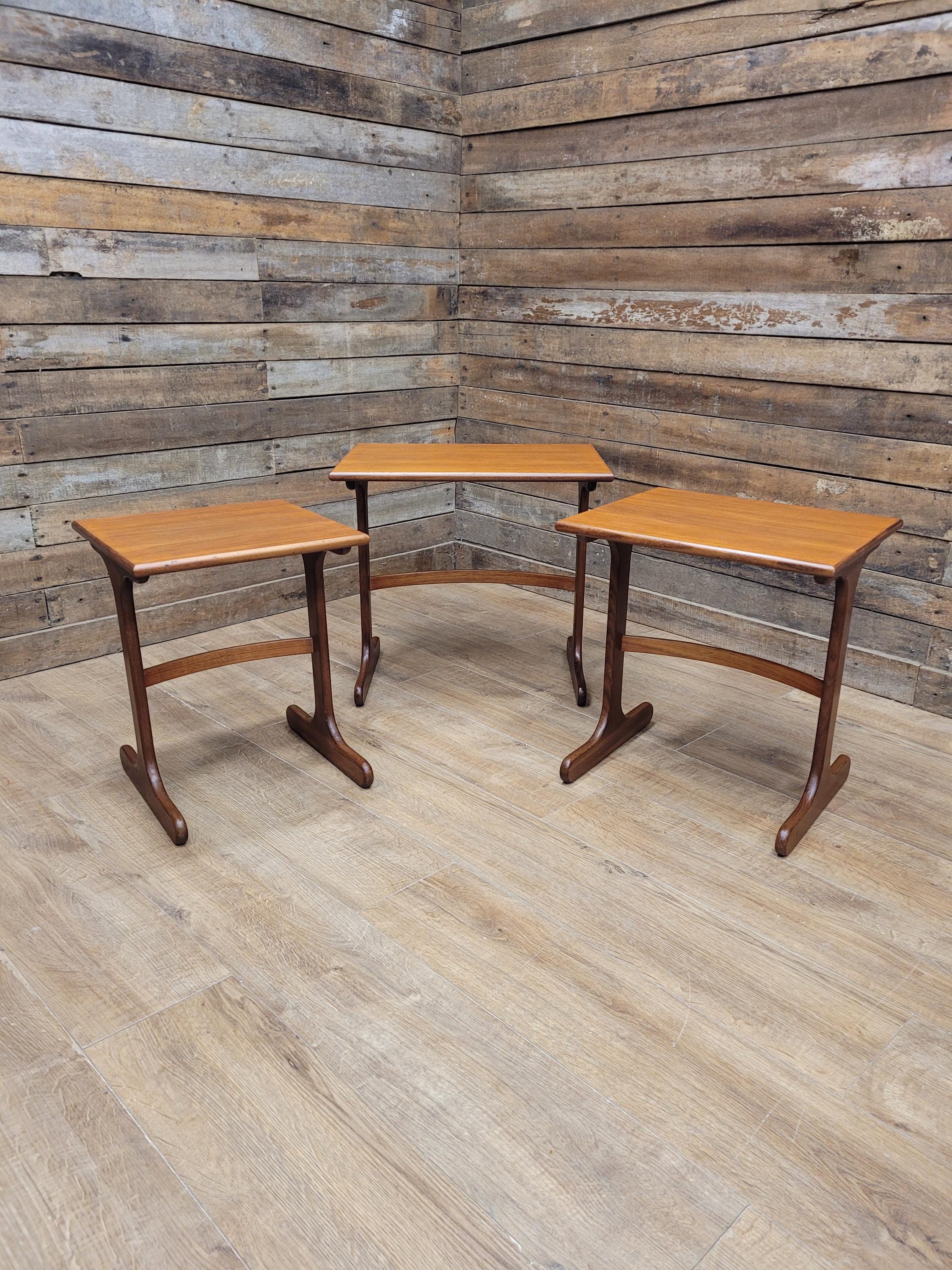 G Plan Nest Tables Teak Mid Century Curved Base Vintage Side Tables Retro Chic