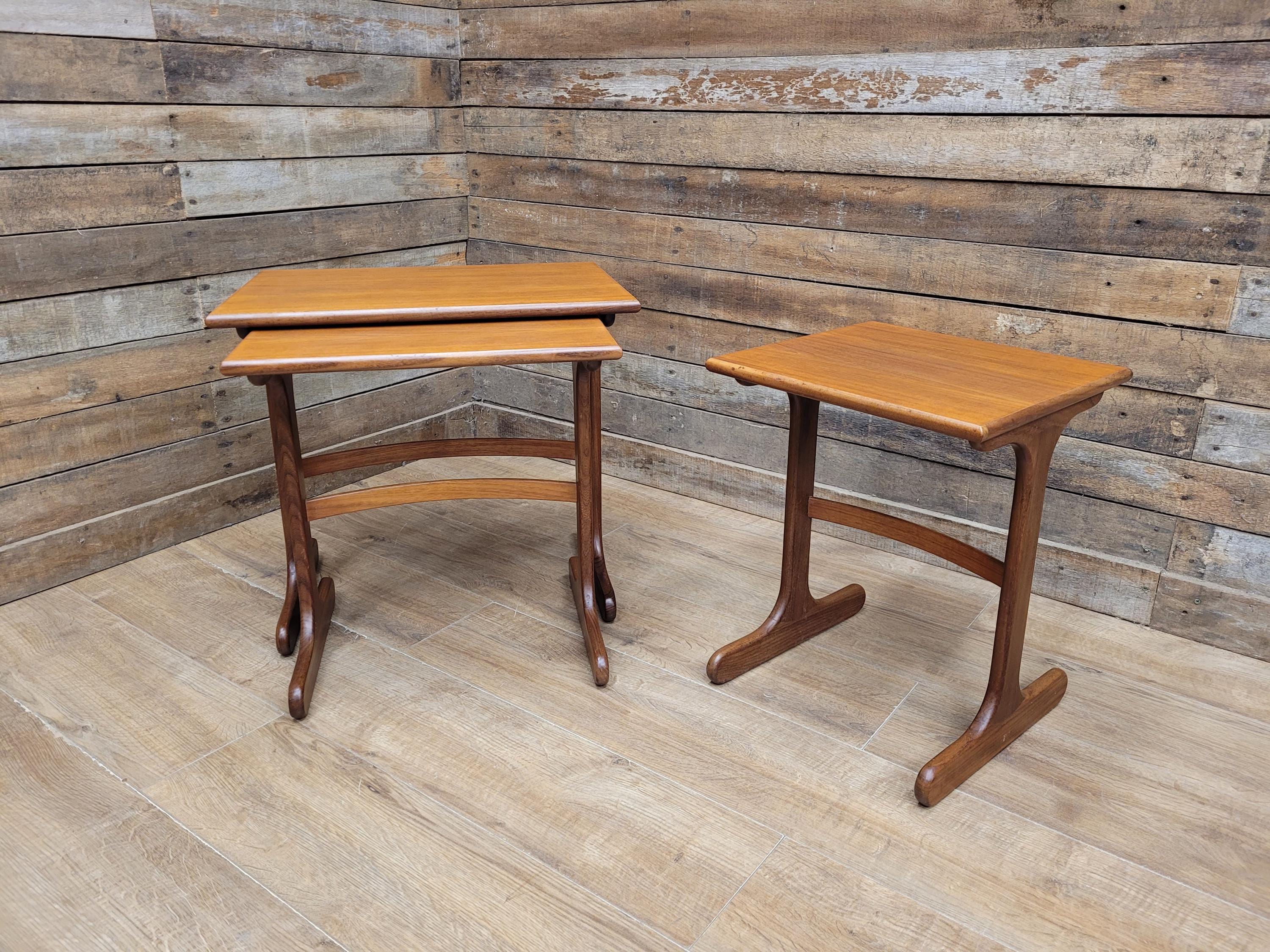 G Plan Nest Tables Teak Mid Century Curved Base Vintage Side Tables Retro Chic