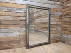 Large Silver Bevell Edge Wall Mirror Vintage Ornate Decorative Frame
