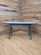 Vintage Side Table Formica Top 1960s Blue Retro Tapered Legs Small Desk