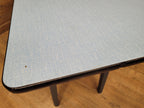 Vintage Side Table Formica Top 1960s Blue Retro Tapered Legs Small Desk