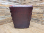 Oxblood Red Chesterfield Wingback Armchair Leather Vintage Tartan Cushion #2