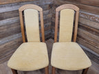 HJ Berry Teak Dining Chairs Upholstered Mid Century Set Four Retro Chic