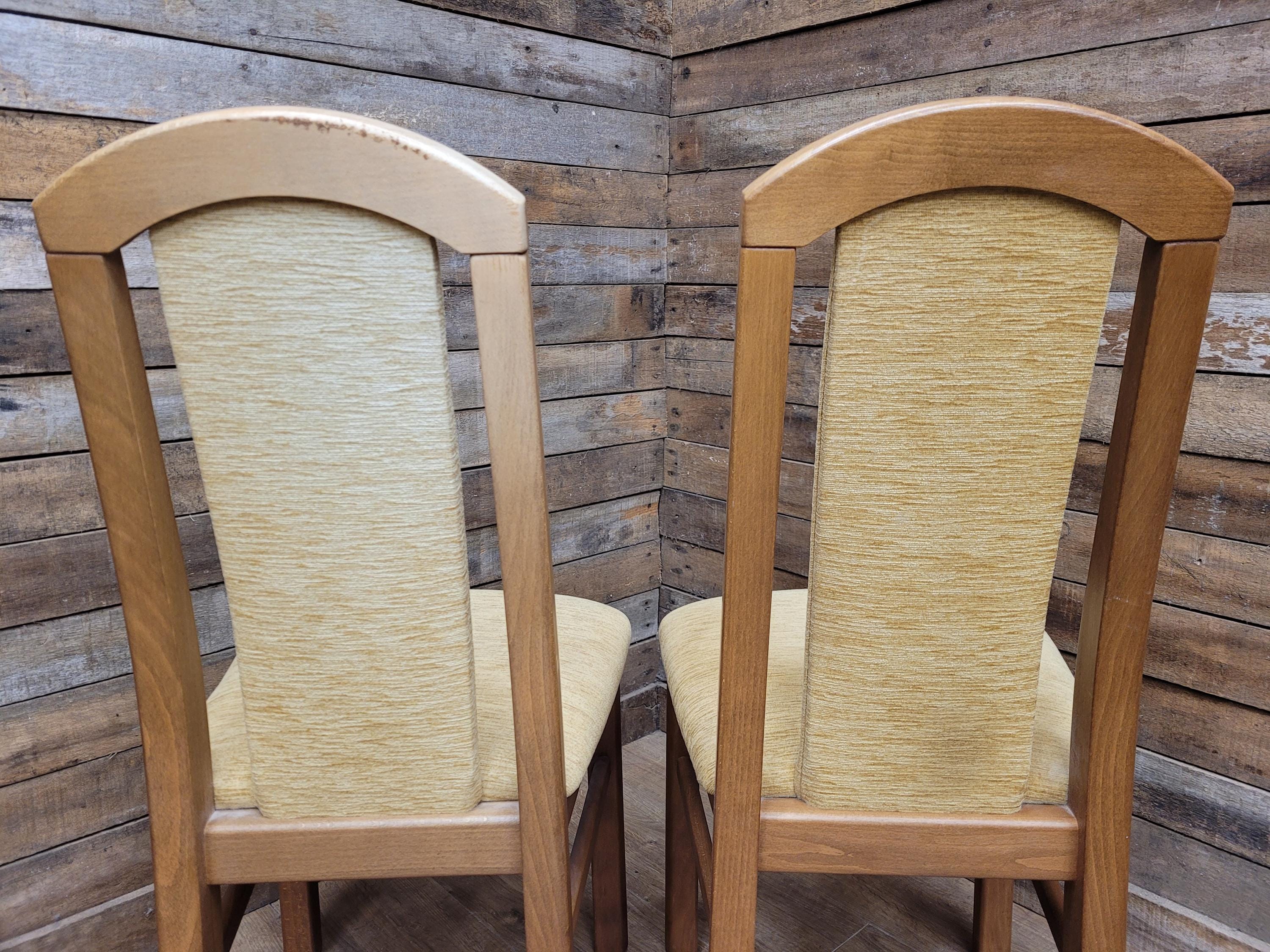 HJ Berry Teak Dining Chairs Upholstered Mid Century Set Four Retro Chic