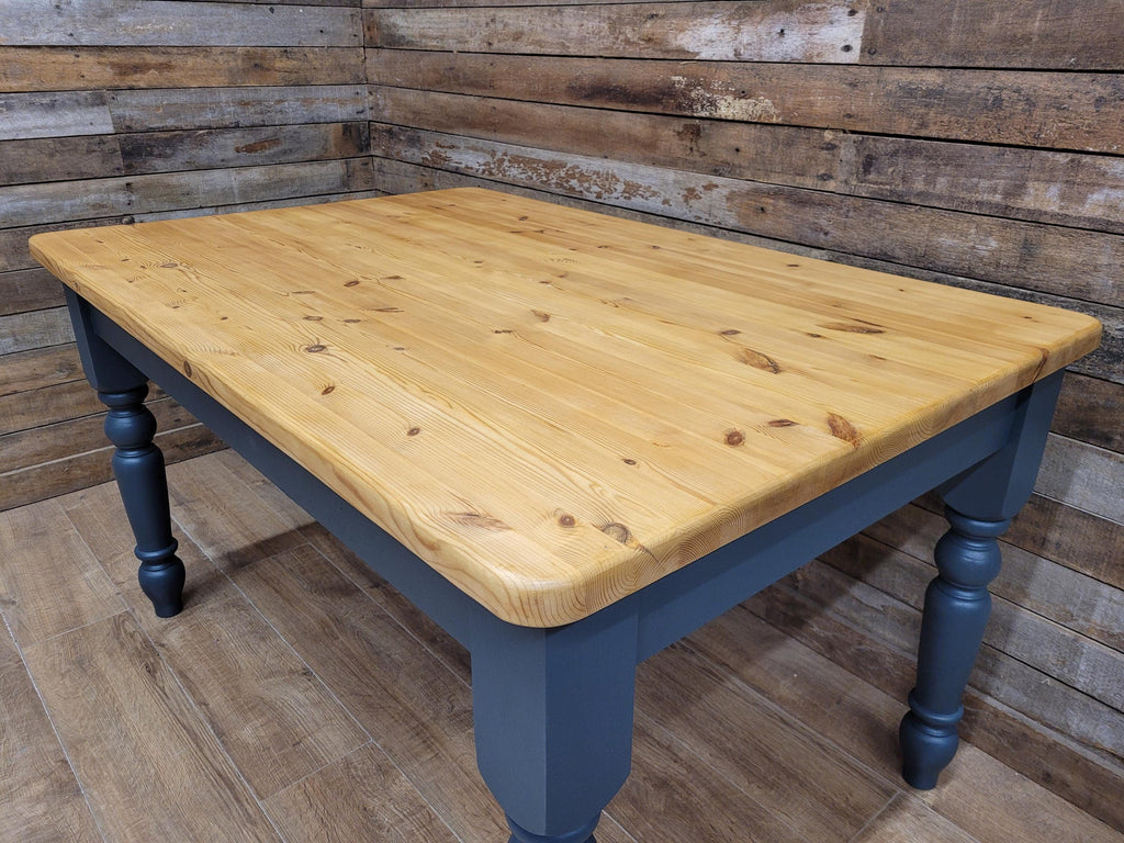 Farmhouse Pine Dining Table Pine Top Removable Legs Painted With Fusion Paint