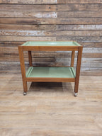 Teak Drinks Trolley Military Marked Mid Century Bar Cart Cocktail Trolley