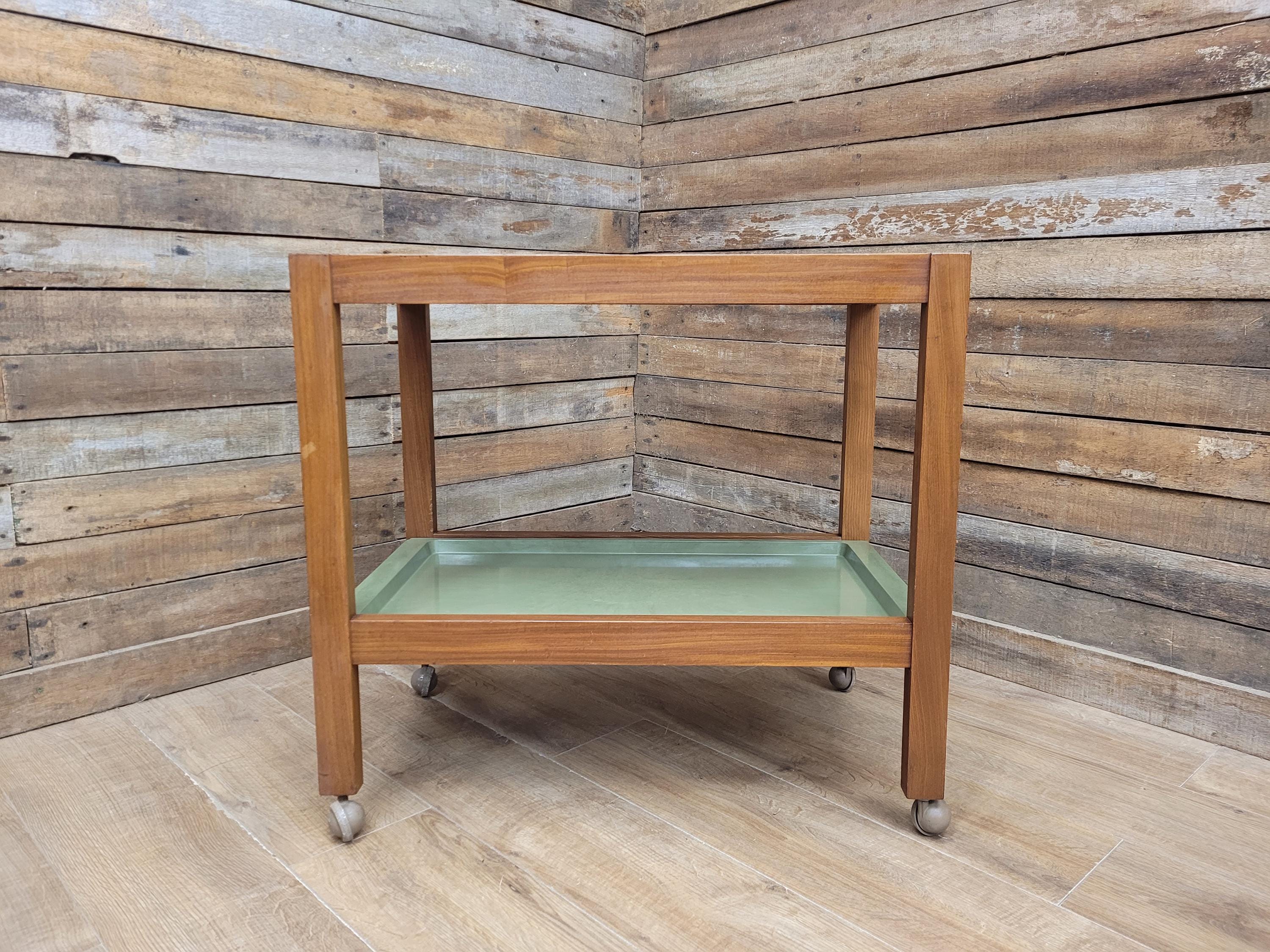 Teak Drinks Trolley Military Marked Mid Century Bar Cart Cocktail Trolley