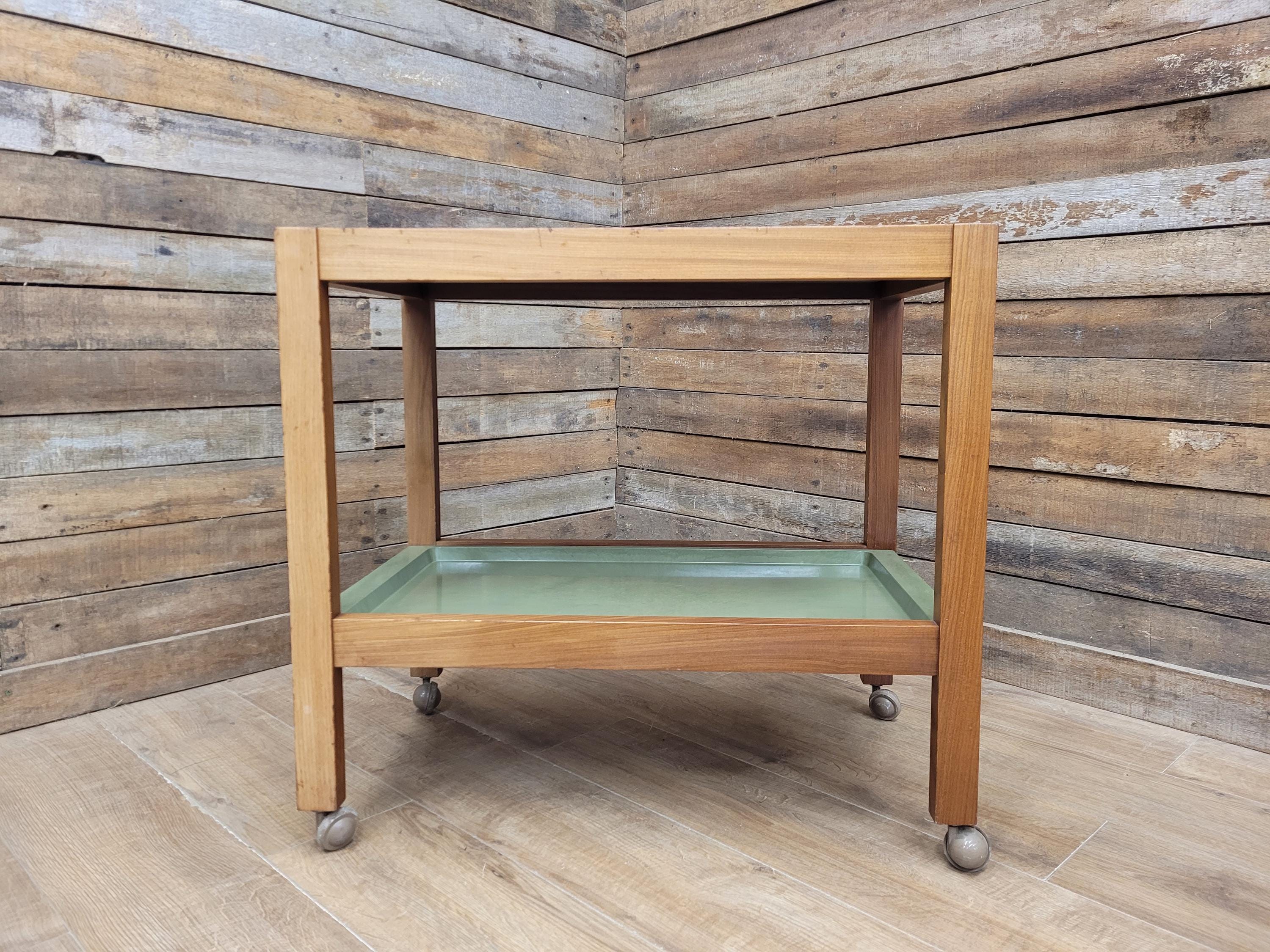 Teak Drinks Trolley Military Marked Mid Century Bar Cart Cocktail Trolley