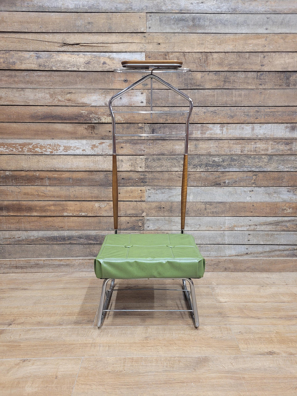 Teak Valet Mens Butler Clothes Stand Vintage Mid Century With Stool Retro Chic