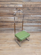 Teak Valet Mens Butler Clothes Stand Vintage Mid Century With Stool Retro Chic