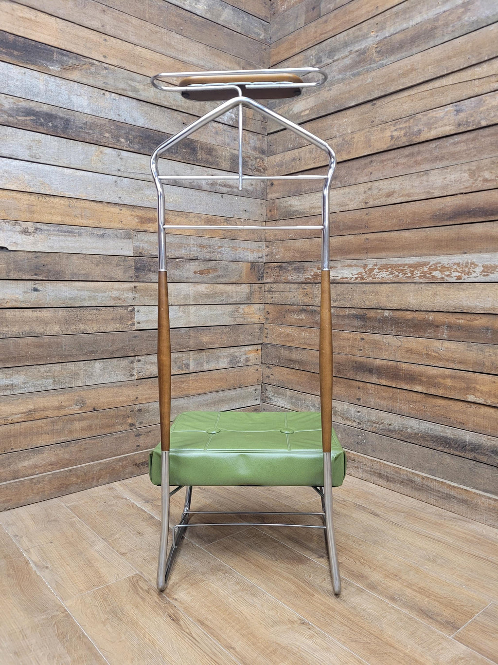 Teak Valet Mens Butler Clothes Stand Vintage Mid Century With Stool Retro Chic