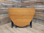 Teak Drop Leaf Dining Table Mid Century Oval Folding Compact Painted Base