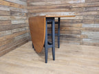 Teak Drop Leaf Dining Table Mid Century Oval Folding Compact Painted Base