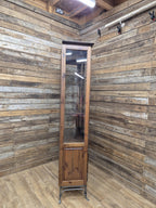 Ducal Pine Display Cabinet Glazed Doors Vintage Storage Cupboard