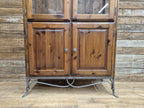 Ducal Pine Display Cabinet Glazed Doors Vintage Storage Cupboard
