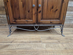 Ducal Pine Display Cabinet Glazed Doors Vintage Storage Cupboard