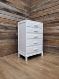 Vintage White Chest Drawers Painted Wooden Tallboy Storage Unit